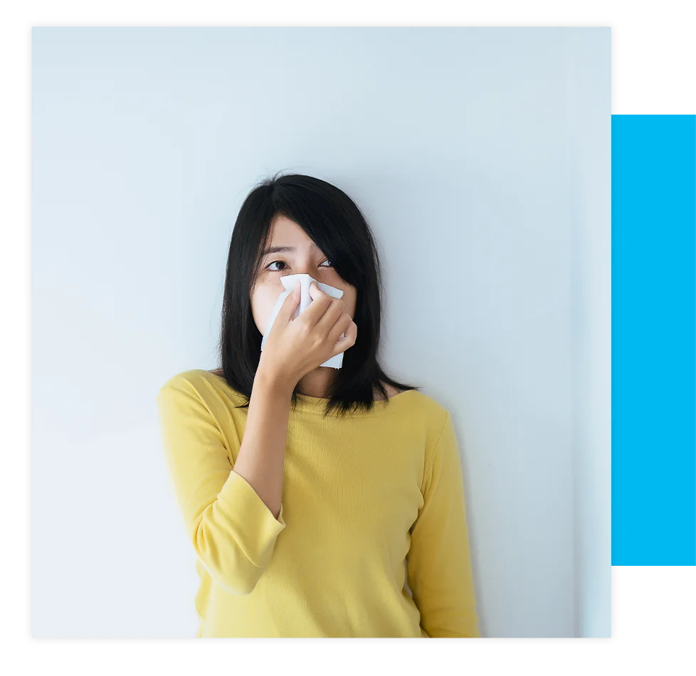 person suffering from sinusitis
