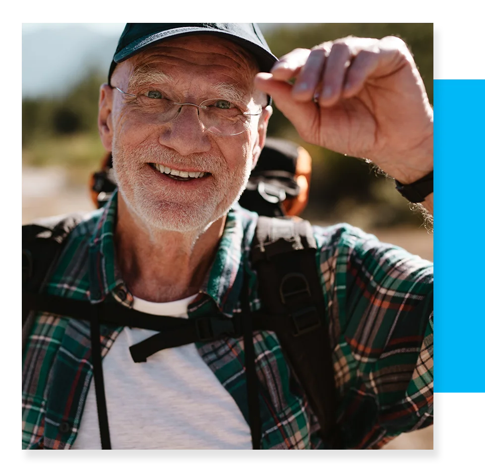 Older man hiking