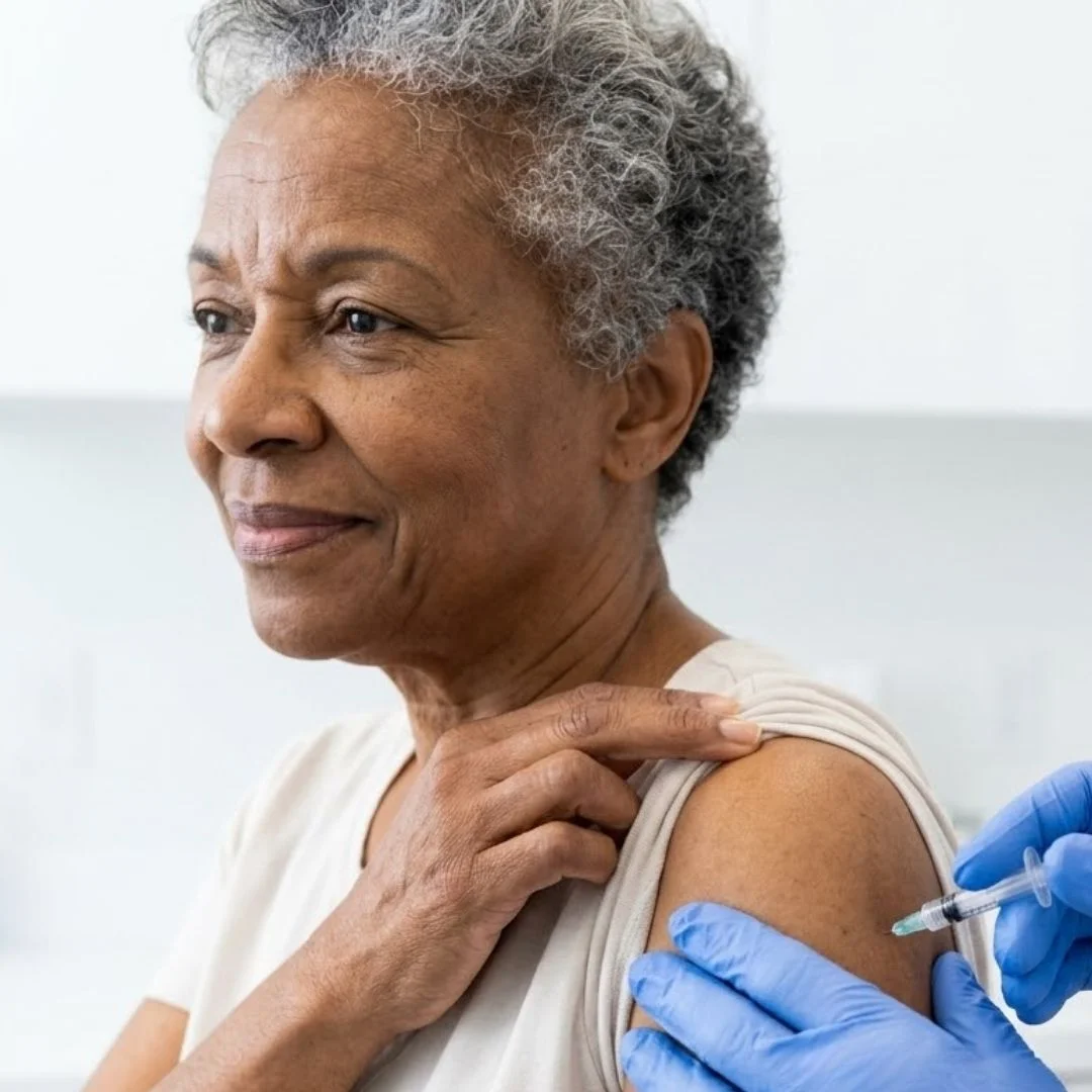 Person receiving an allergy shot.