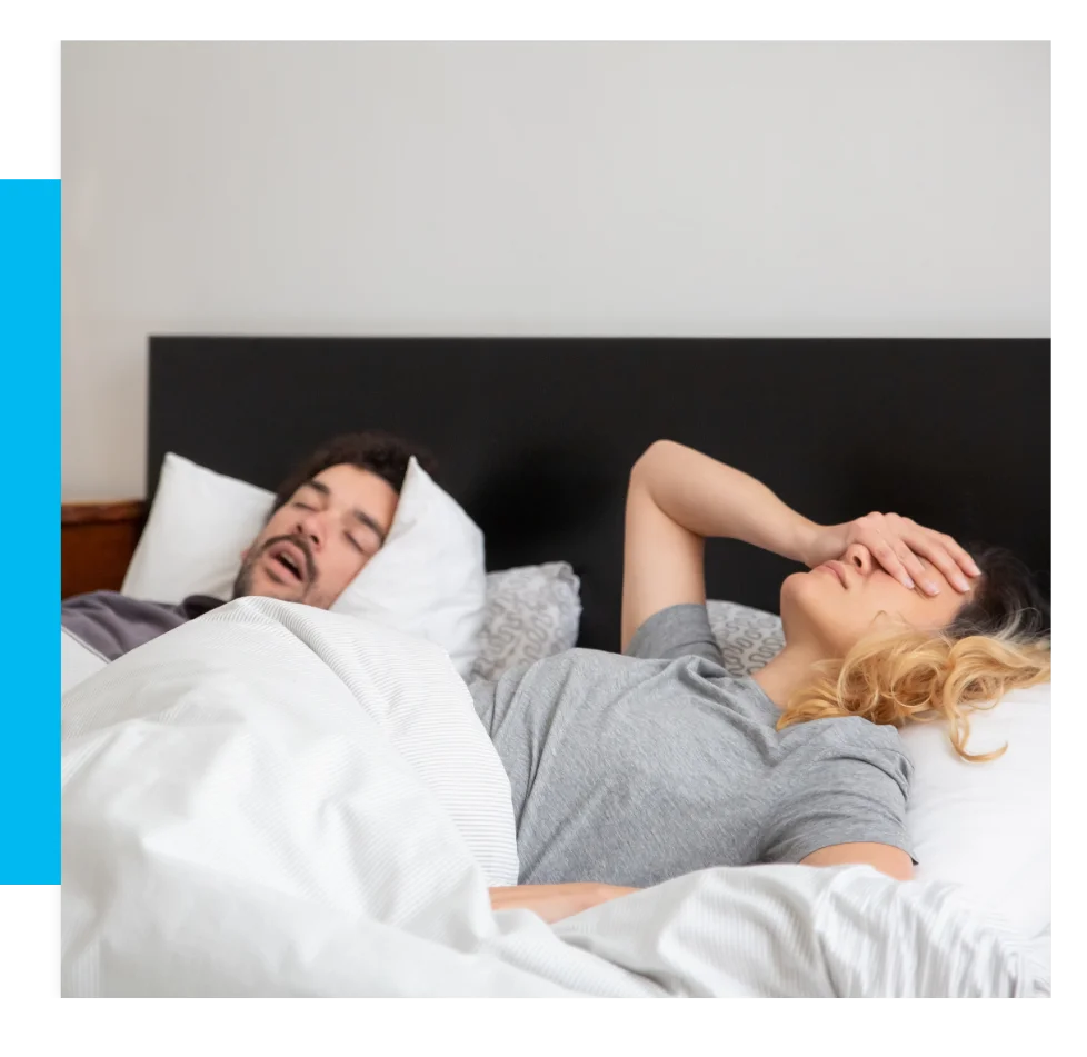Couple having trouble sleeping.