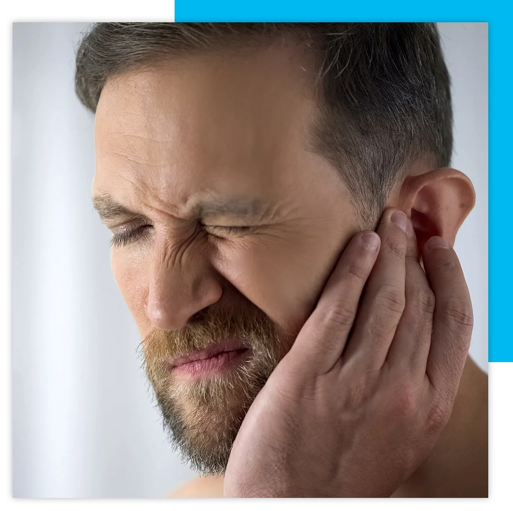 man with ear pain