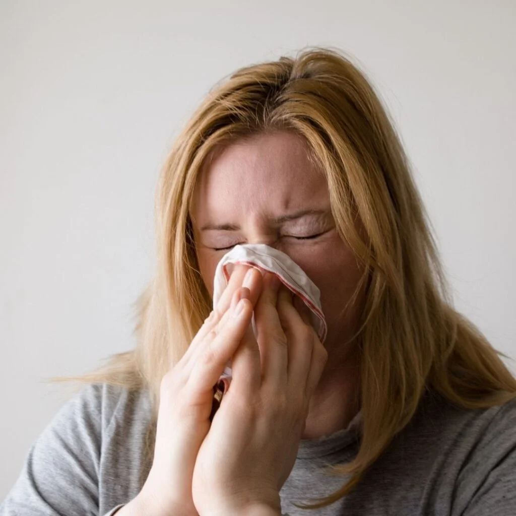 woman with allergies
