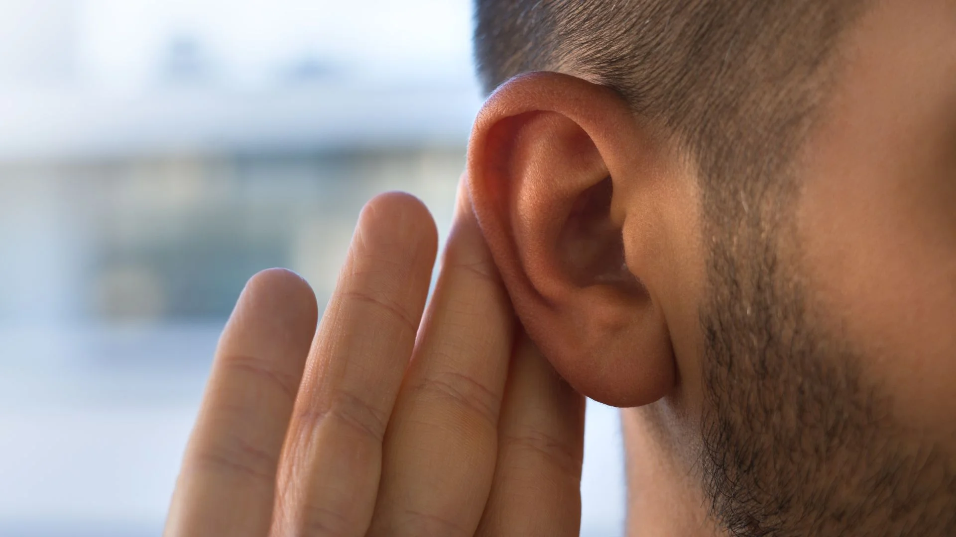 man listening