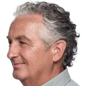 man wearing hearing aids
