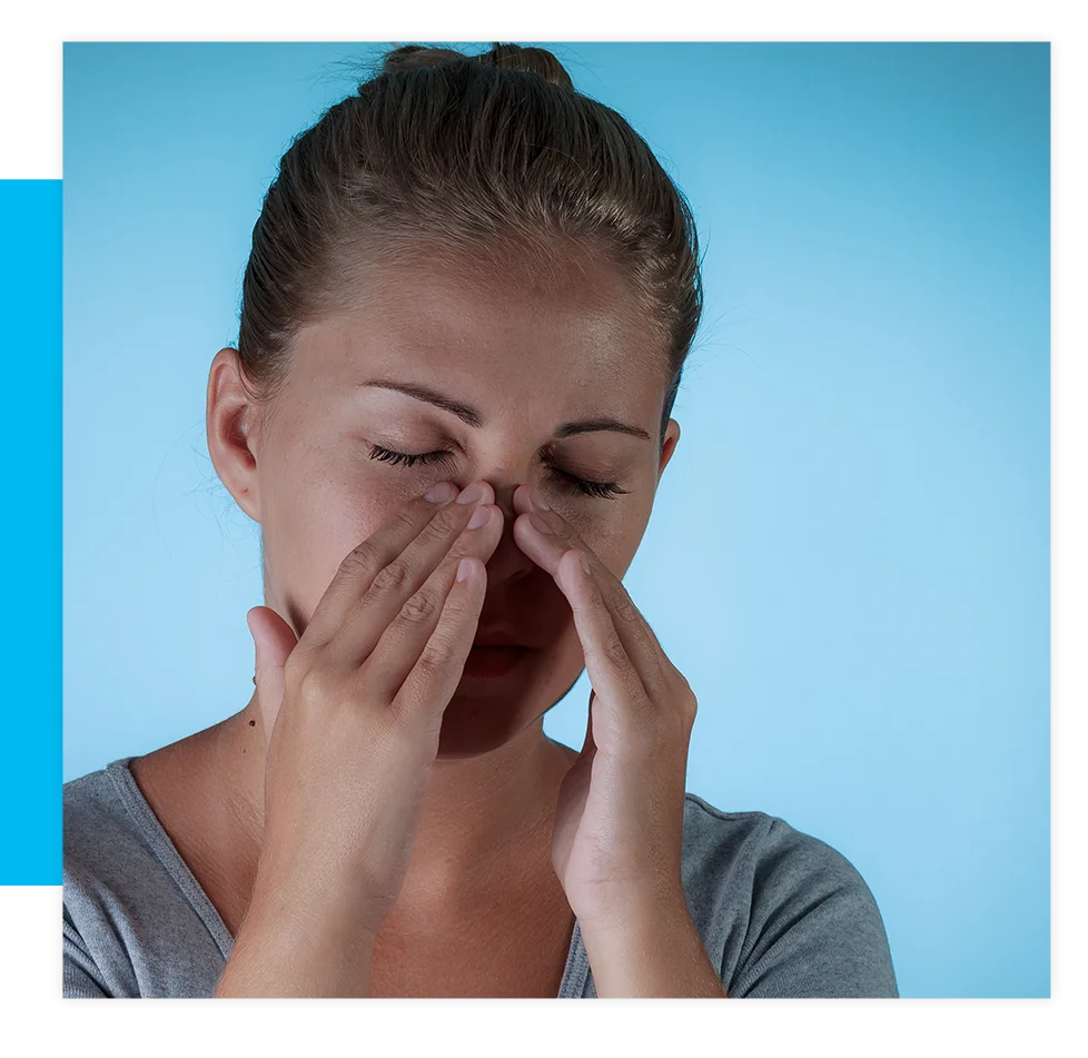 person suffering from sinusitis
