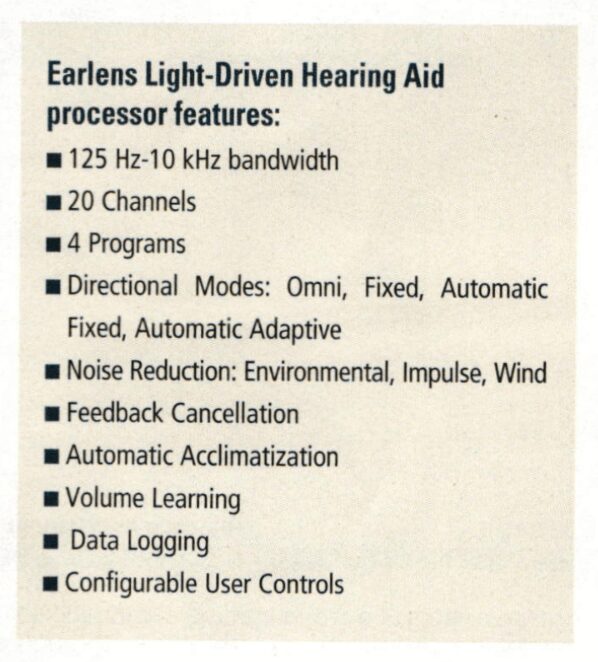 Earlens hearing aids features